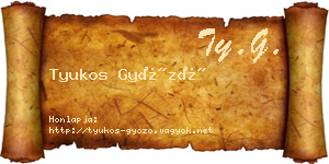 Tyukos Győző névjegykártya